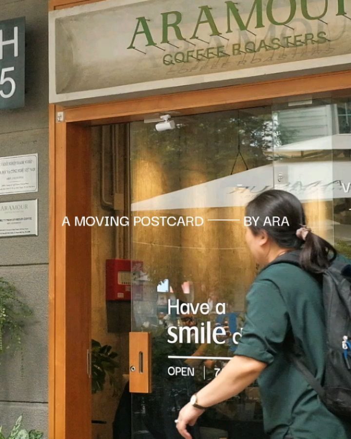 The ARAMOUR COFFEE ROASTERS storefront signage