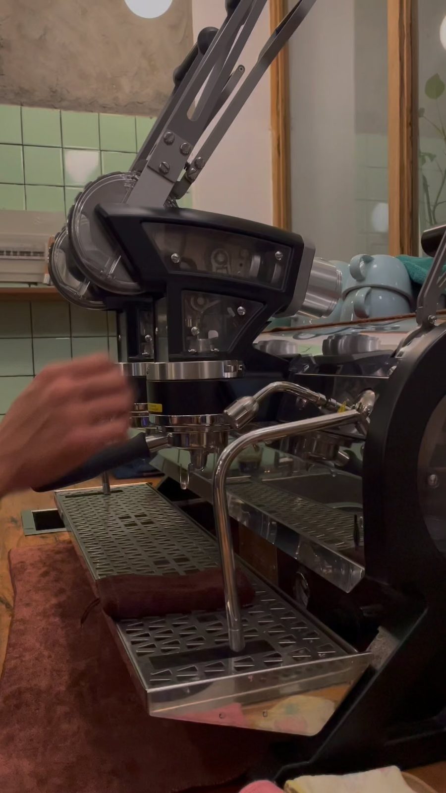 The roaster and a batch of beans