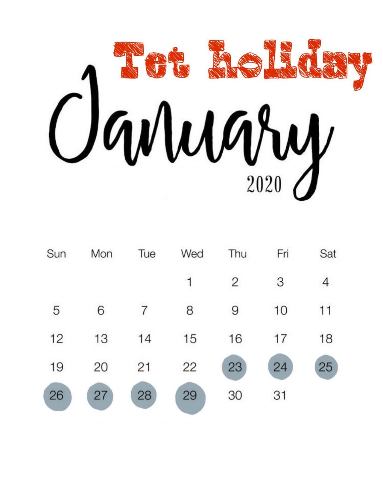 A January 2020 Tết calendar graphic