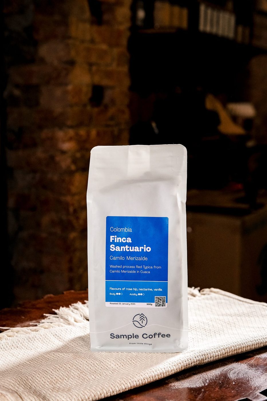 Sample Coffee bag series; dark moody product styling