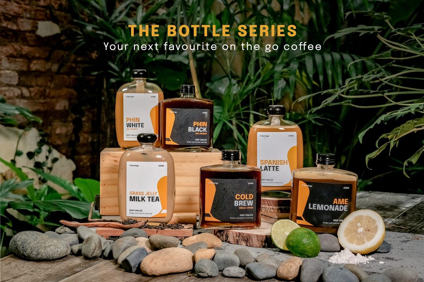 Bottle Series launch; studio product photography, branded lineup