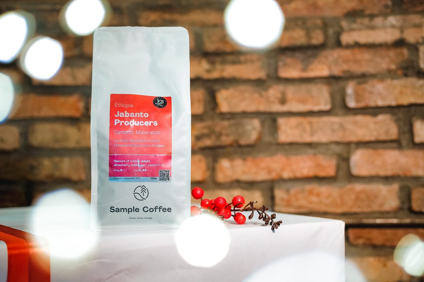 Christmas; festive decor, holiday drinks, branded graphics