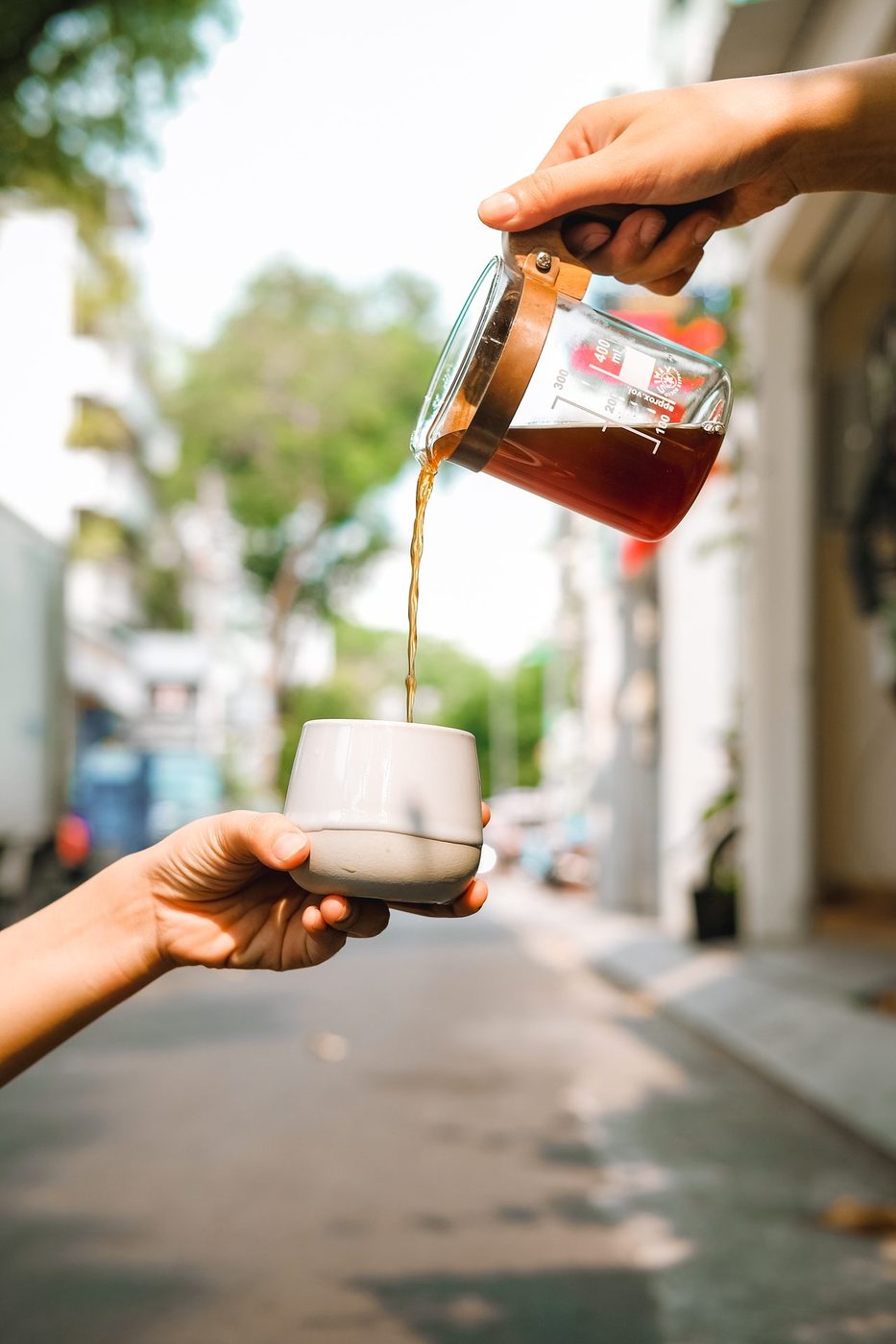 Largest month; Tết street atmosphere, vine facade, serving trays