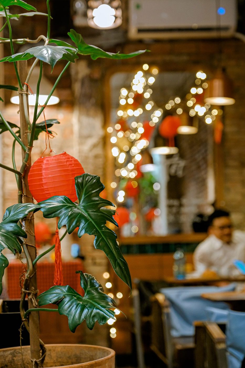Tết 2023; gift sets, coffee tubes, chrysanthemum decor, red apron barista