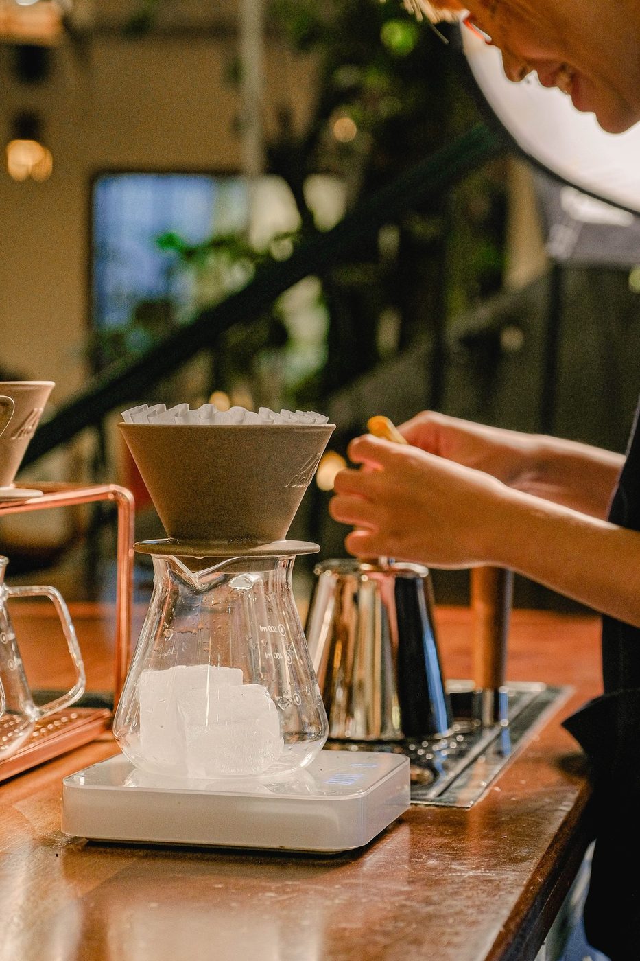 Featured barista portrait series; pink rattan customers, art event