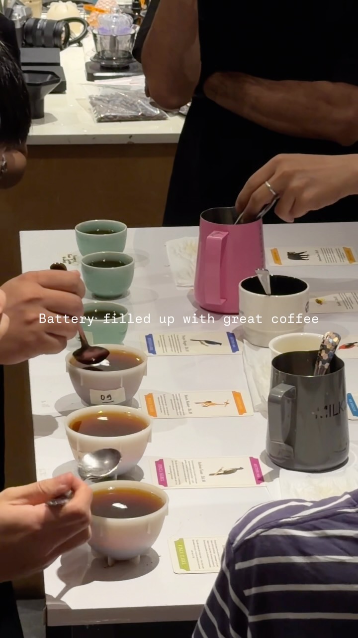 Hands cupping and tasting