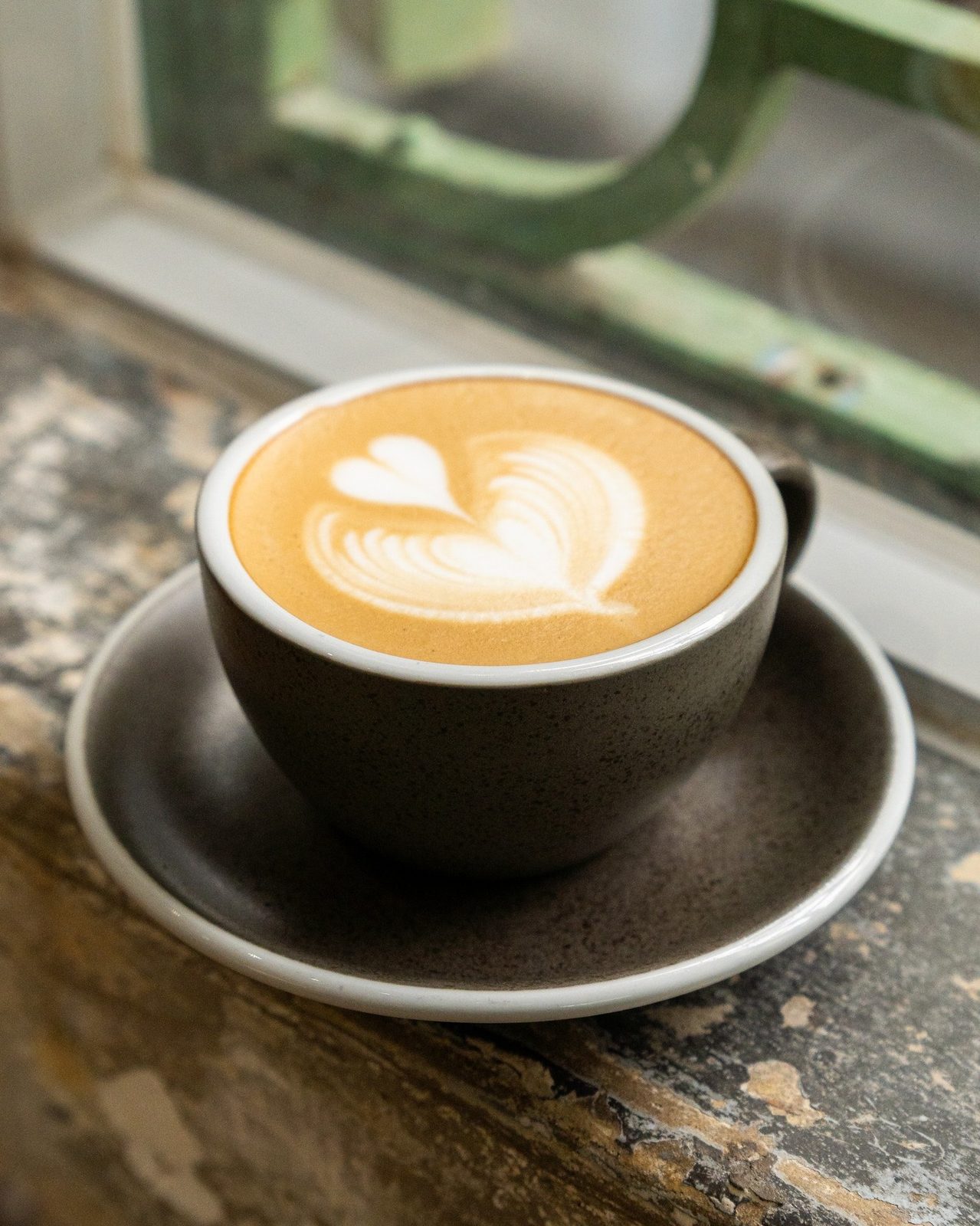 Latte with rosette latte art