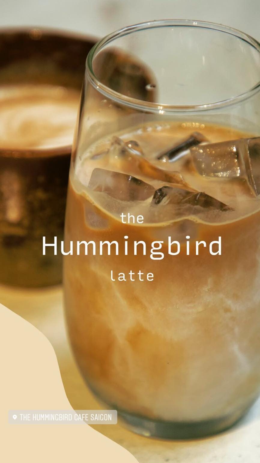 “the Hummingbird latte” signature card