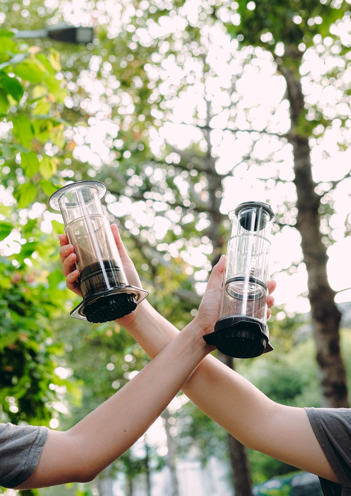 AeroPress cheers in the trees.