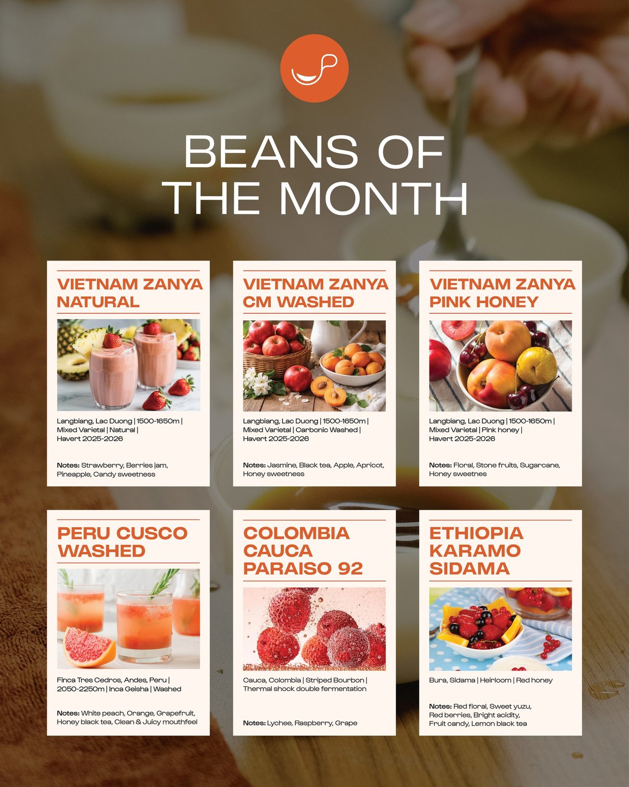 Beans of the Month board