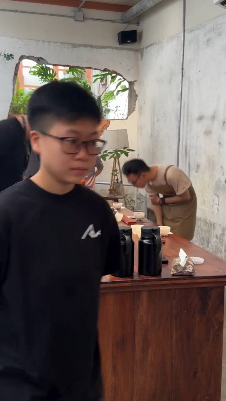A barista behind the counter