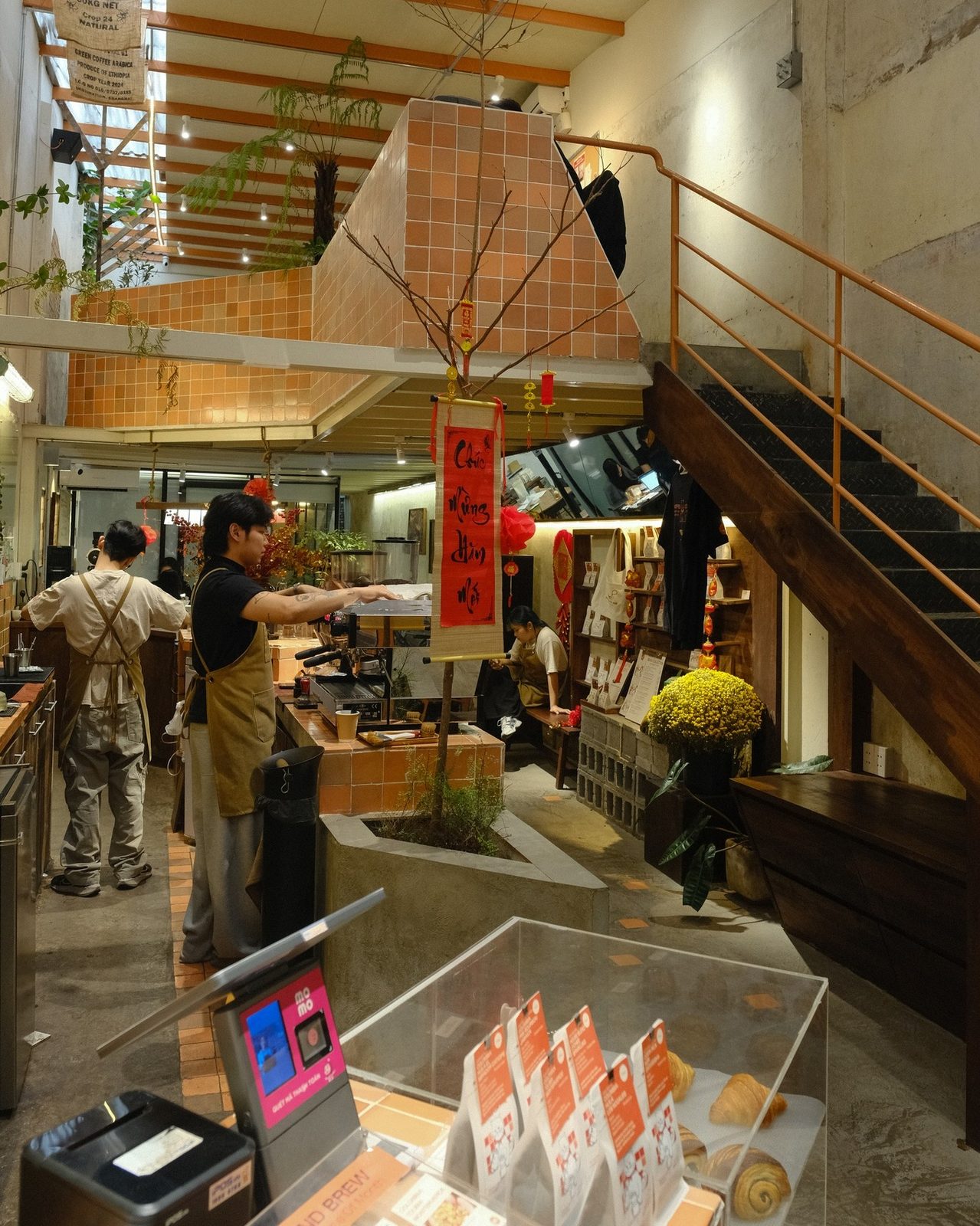 Stairs to the mezzanine