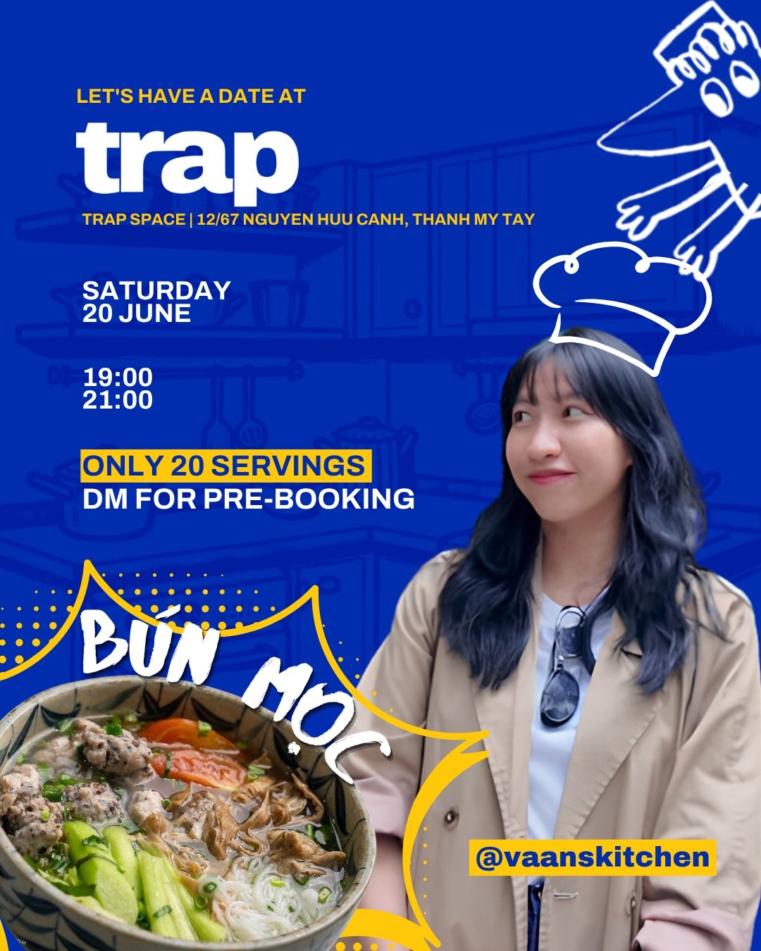 Bún mọc pop-up night poster